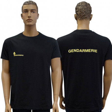 TEE SHIRT NOIR IMPRIME GENDARMERIE